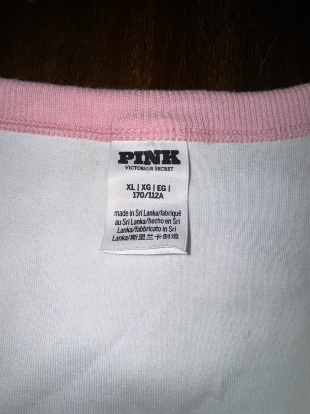 PINK Victoria's Secret White Ribbed Tank with Pink Trim - Picture 3 of 7